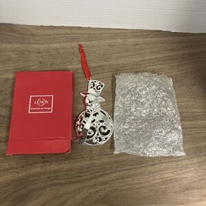 Lenox Sparkle And Scroll Multi-Crystal SNOWMAN Silverplate Christmas Ornament‎